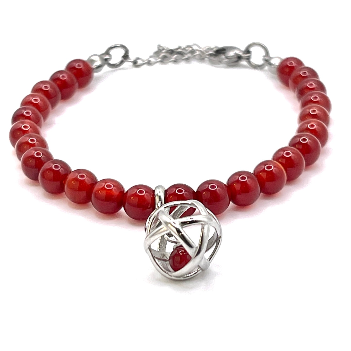 Bracciale Corniola con Genesa Cristallo di Rocca