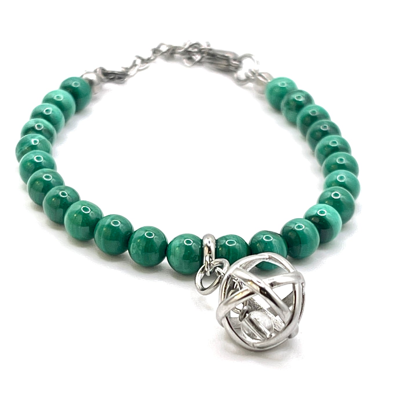 Bracciale Malachite con Genesa Crystal Cristallo di Rocca