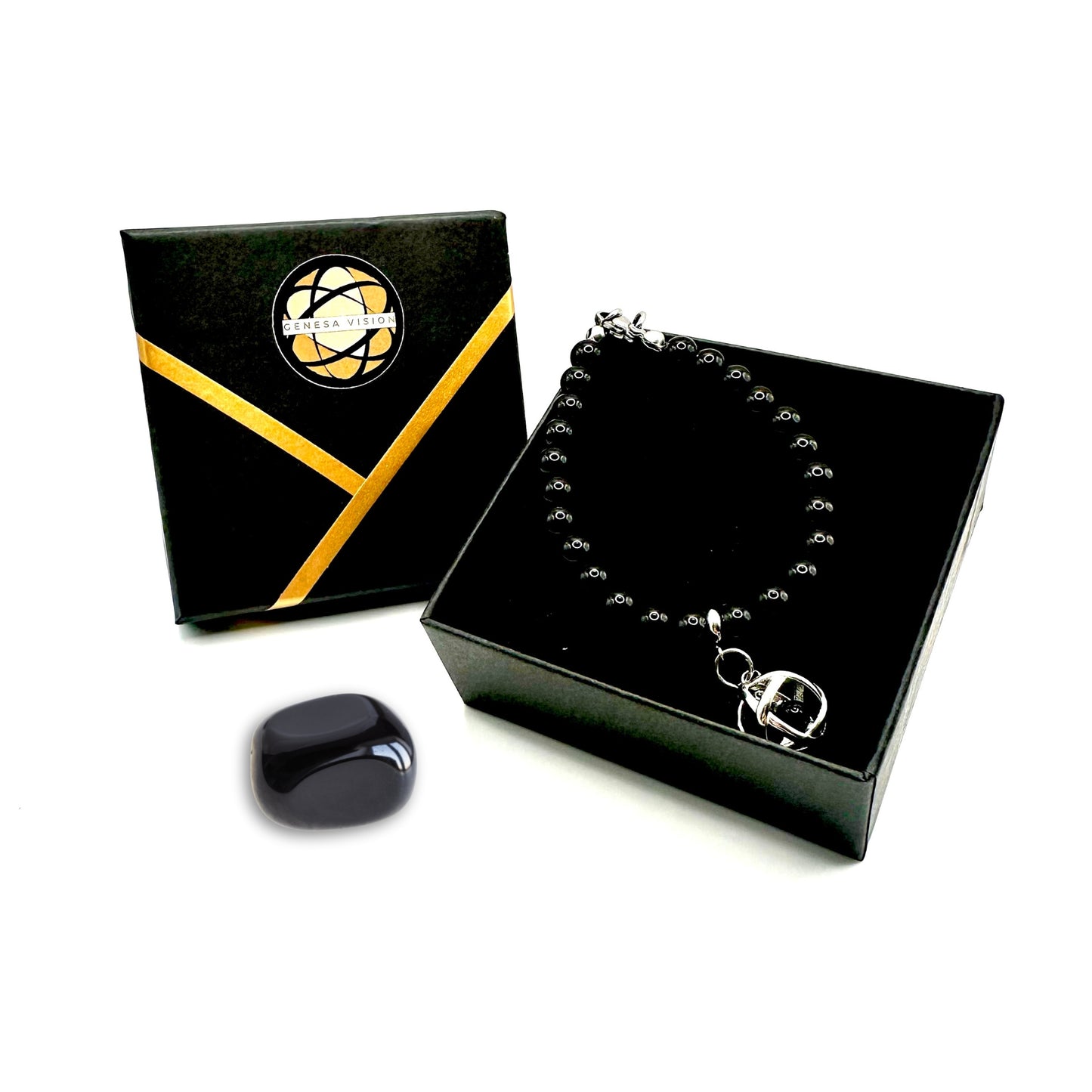 Bracciale Onice Nero con Genesa Crystal Onice Nero
