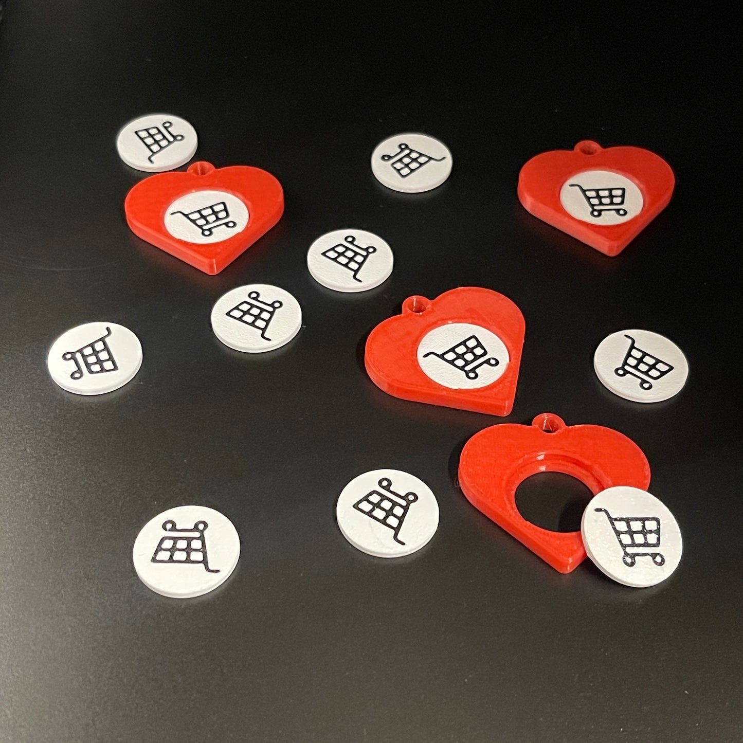 gettoni cuore per carrello della spesa