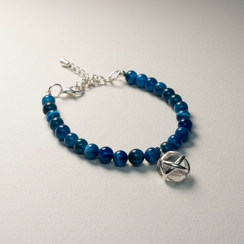 Bracciale Occhio di Tigre blu e Genesa Crystal | Genesa Vision