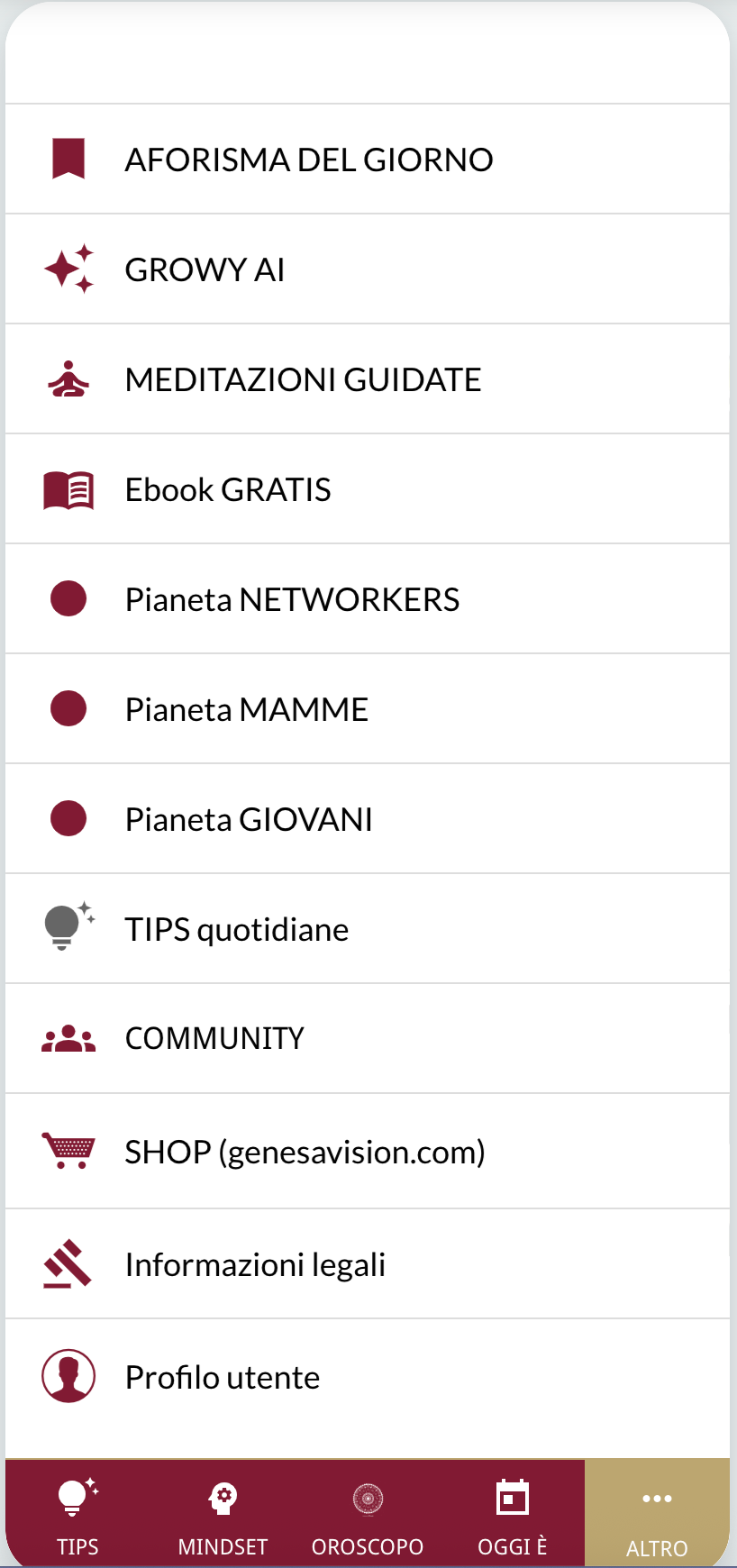 APP "GROWY: motivazione quotidiana"