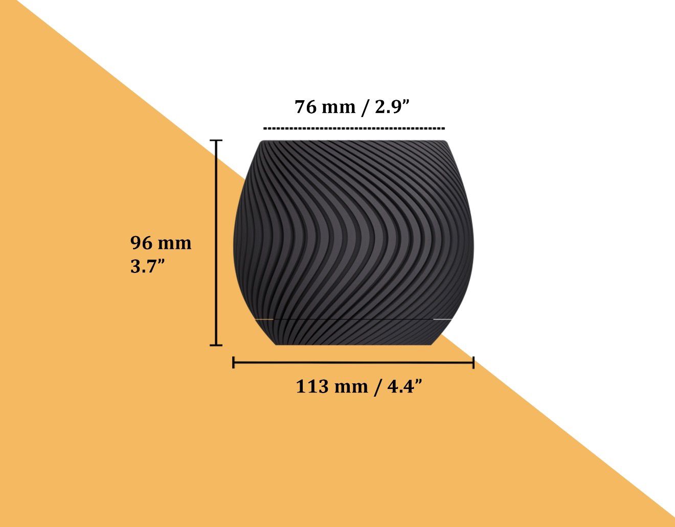 Vaso da tavolo "Sandwave" Grigio