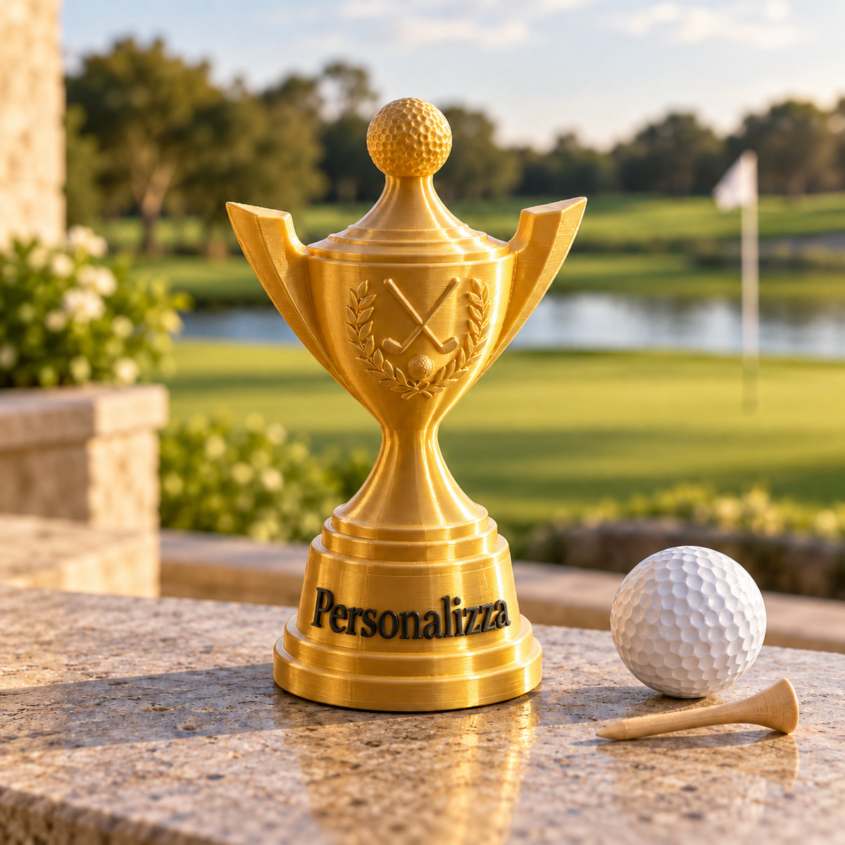 Trofeo Coppa Golf 15 cm Silk Gold – Personalizzabile