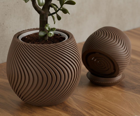 Vaso da tavolo "Sandwave" Marrone