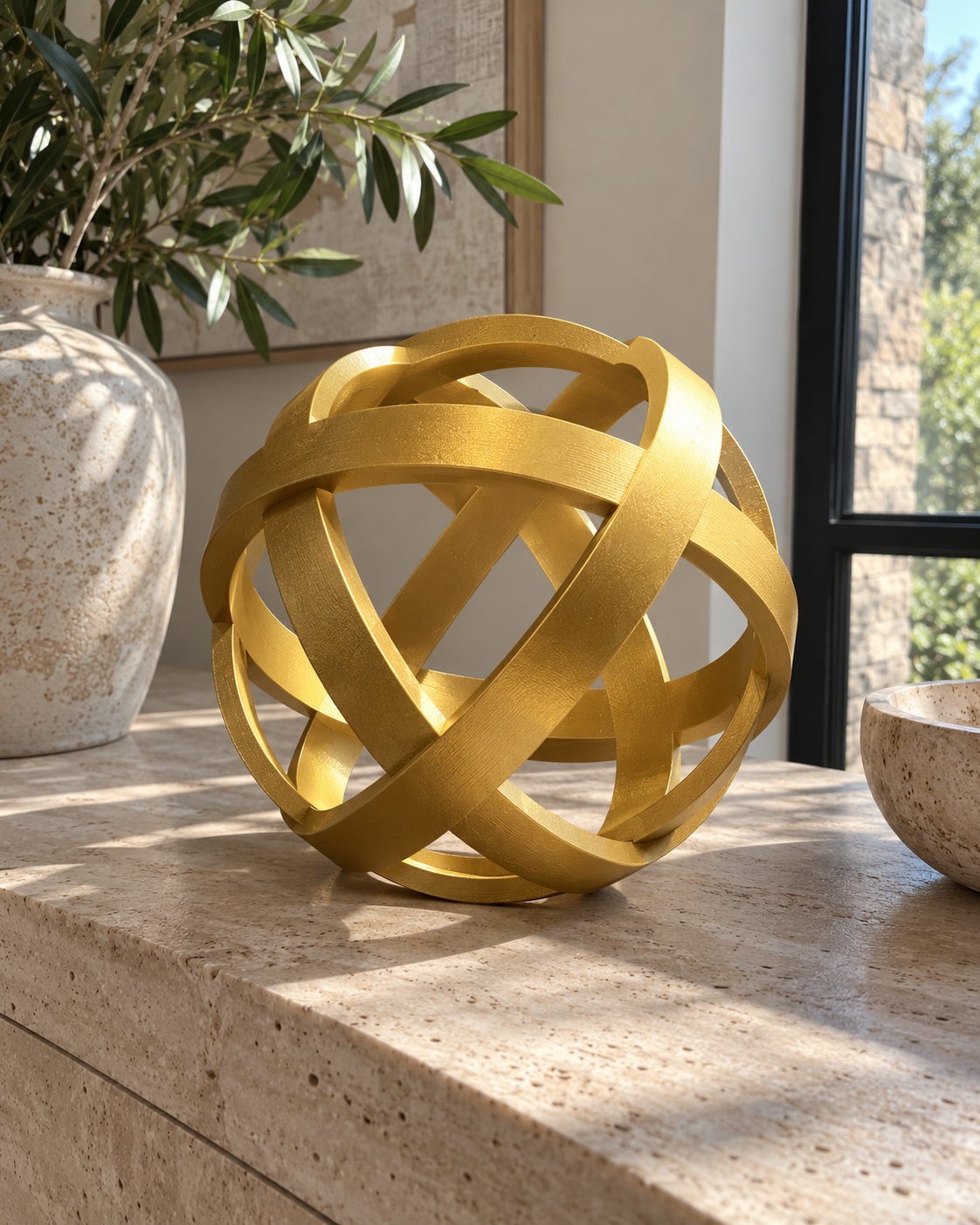 Genesa Crystal 24 cm Oro Metallizzato – Geometria Sacra e Artigianalità Italiana