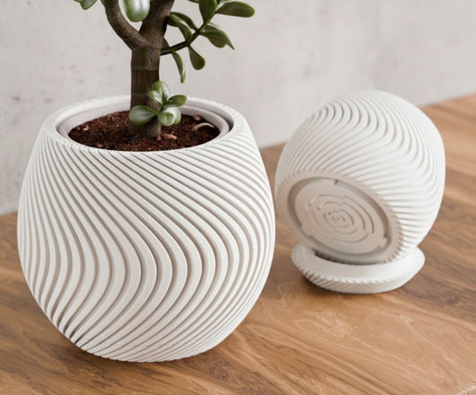 Vaso da tavolo "Sandwave" Bianco