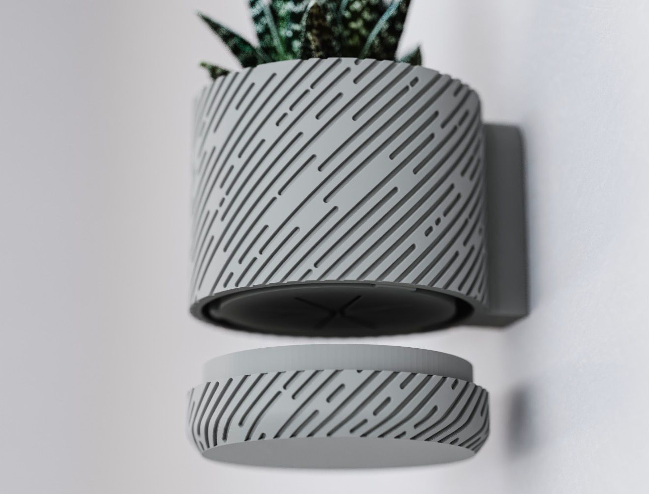 Vaso da parete "Glitch" Marrone