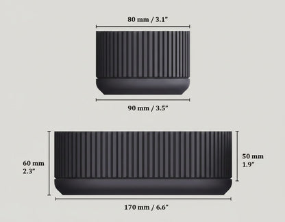 Vaso da tavolo "Oval" Bianco con base nera