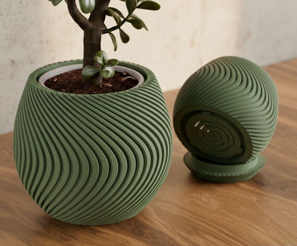Vaso da tavolo "Sandwave" Verde oliva