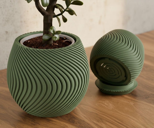 Vaso da tavolo "Sandwave" Verde oliva