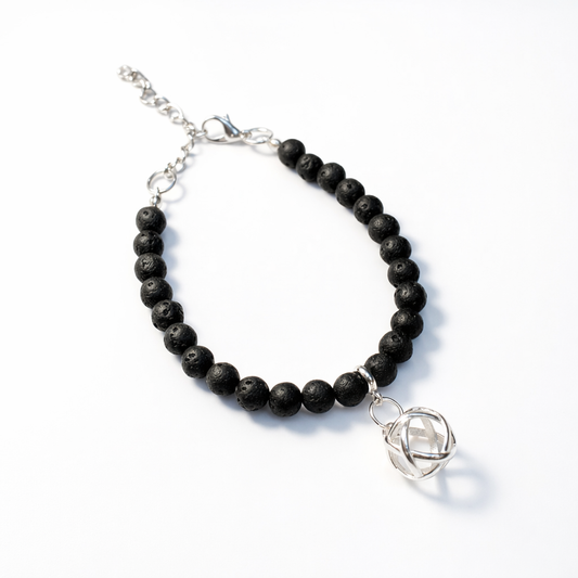 Bracciale Pietra lavica nera e Genesa Crystal | Genesa Vision