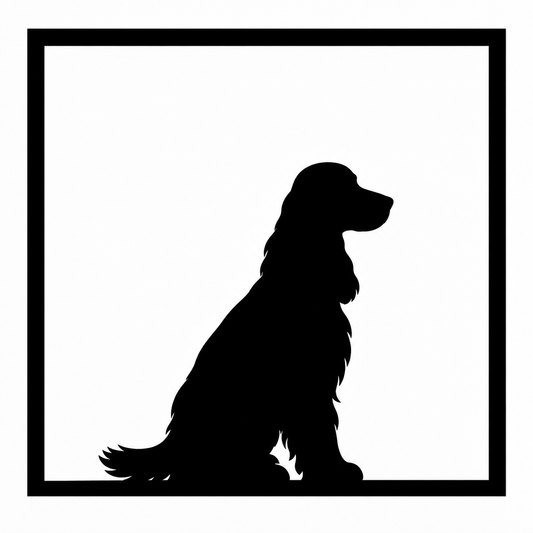 Quadretto con sagoma nera di Cocker Spaniel