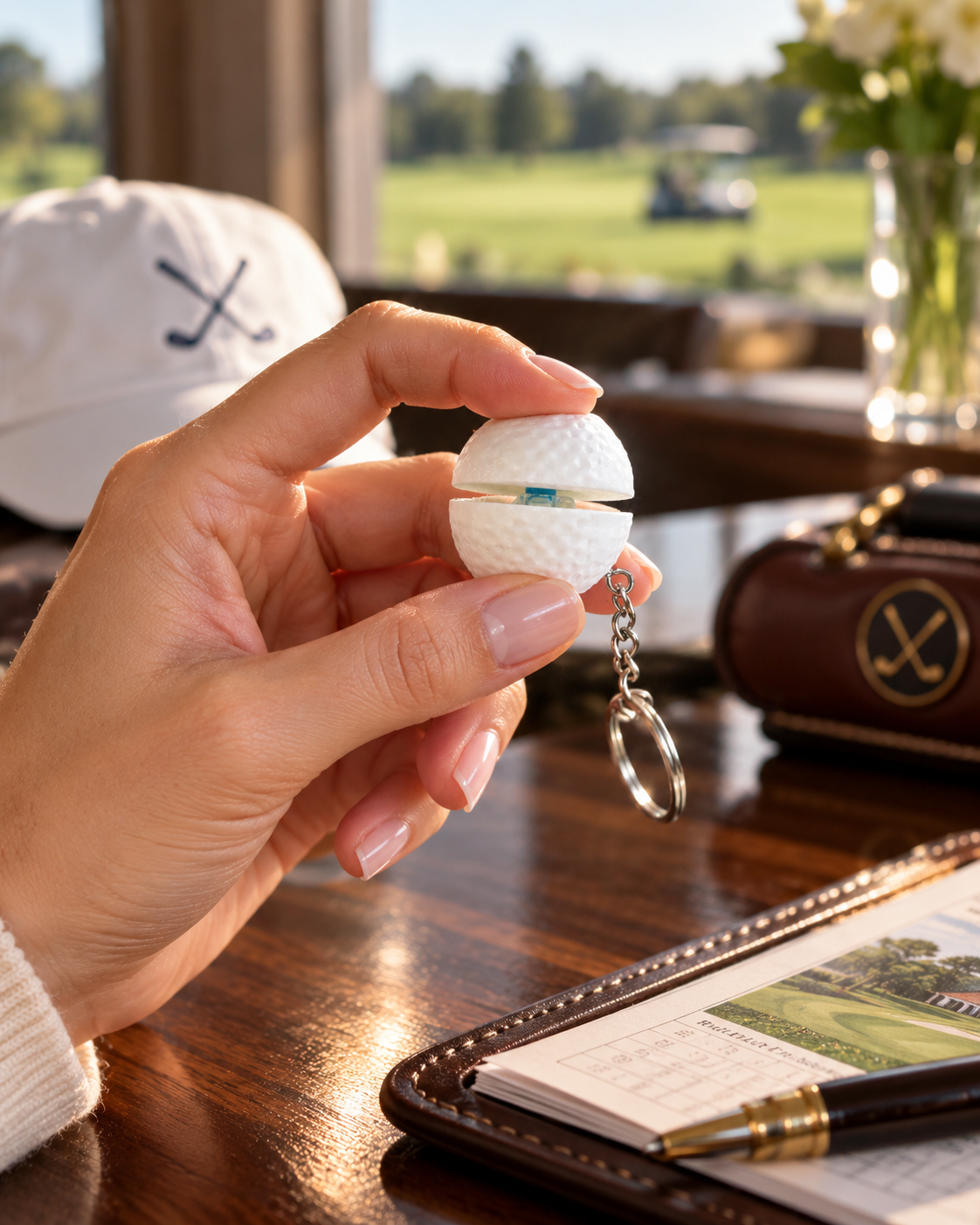 Fidget Golf Clicker con Pallina – Charm e Portachiavi alluminio (singolo pezzo)
