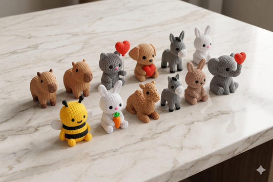 Animaletti 3d da esposizione effetto maglia
