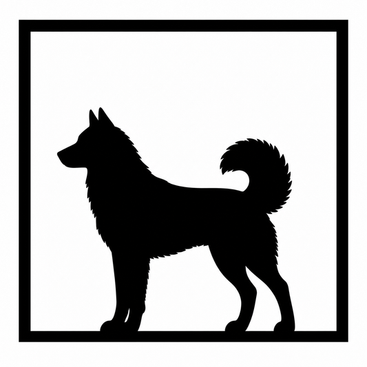Quadretto con sagoma nera di Husky
