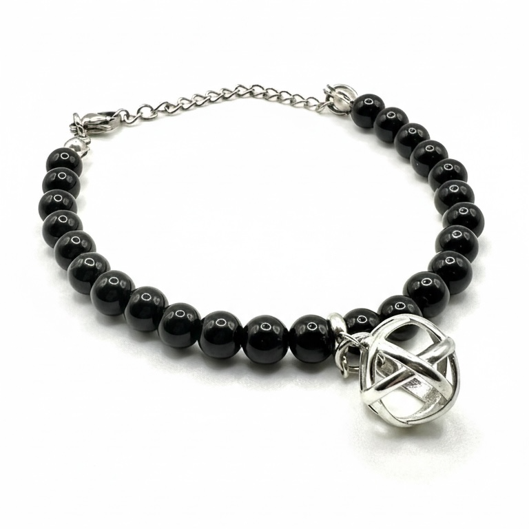 Bracciale onice nero con genesa crystal