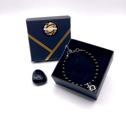 braccialetto ossidiana con Genesa Crystal