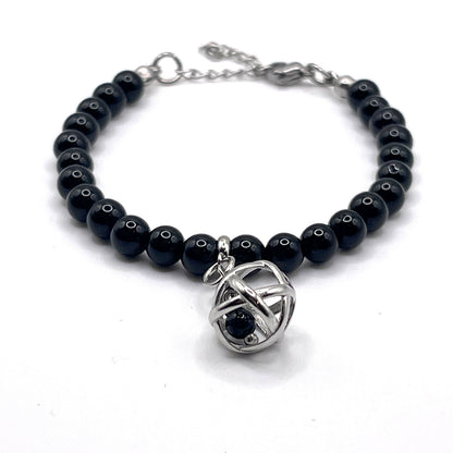 braccialetto ossidiana con Genesa Crystal