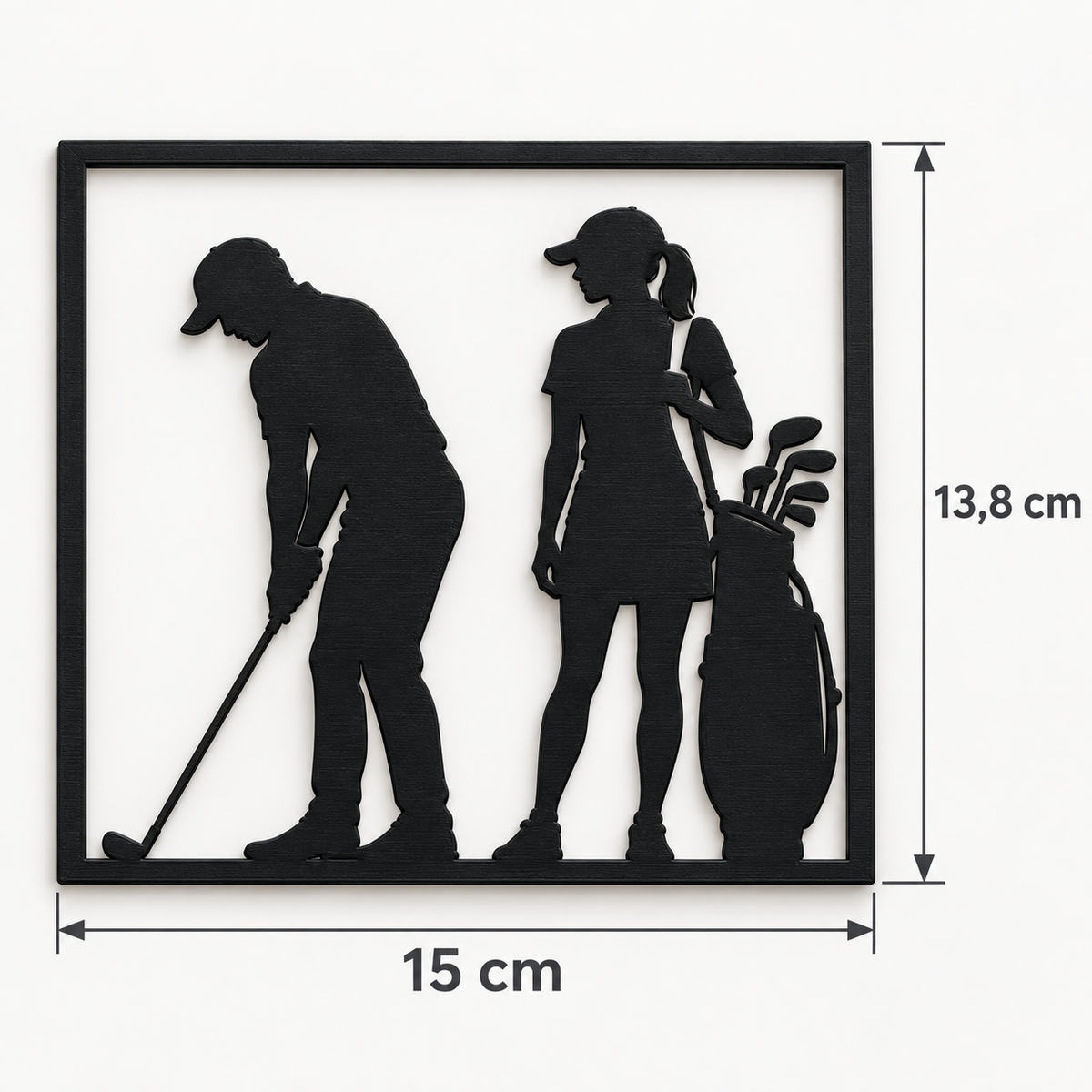 Quadretto da parete Golf Coppia sul Campo 15 × 13,8 cm