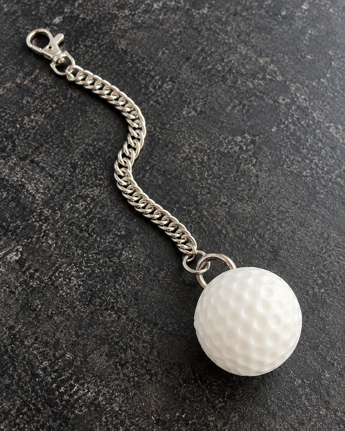 Charm pallina da golf aperta con cristallo naturale verde all'interno
