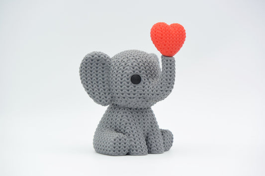 Collezione a maglia n. 24 – Elefante con cuore