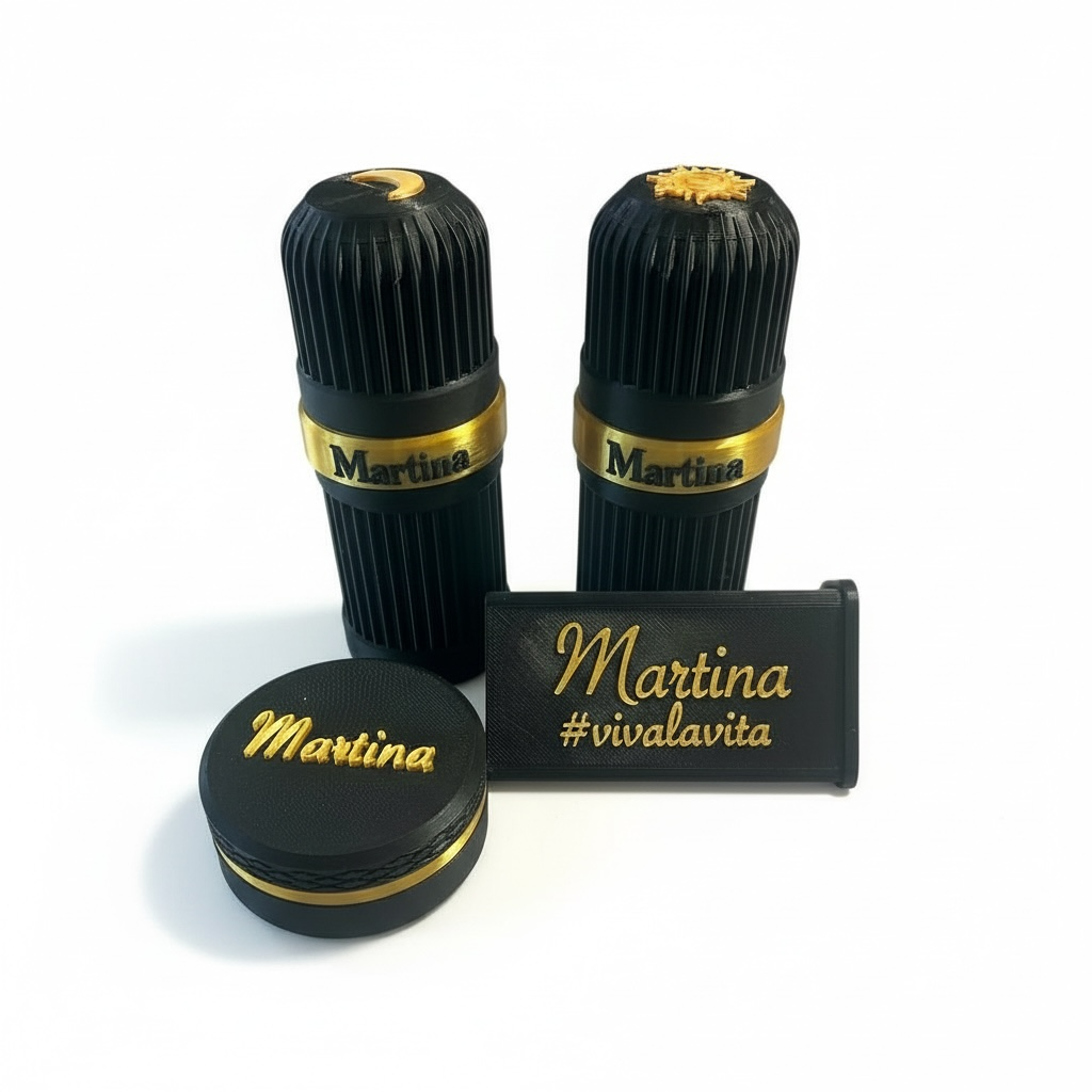 Kit Completo Porta Gocce e due Portapillole Nero e Oro
