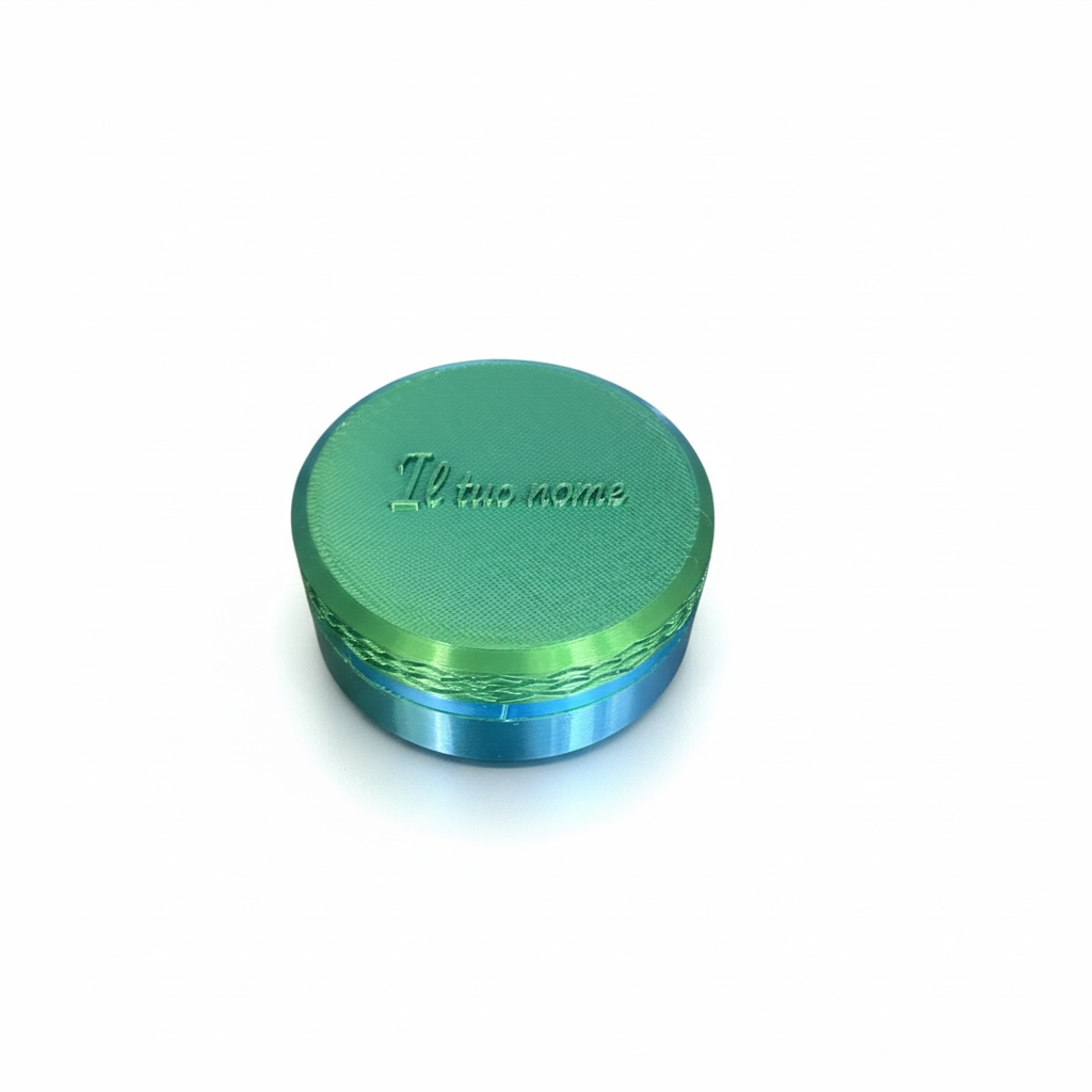 Portapillole Rotondo Dual Color Verde-Blu metallizzato personalizzato
