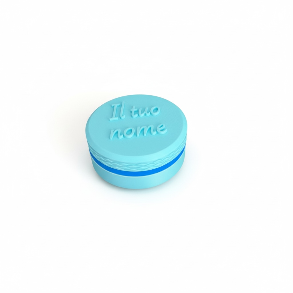 Portapillole Rotondo Azzurro personalizzato