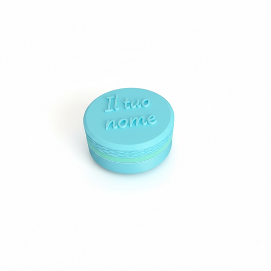 Portapillole Rotondo Azzurro personalizzato