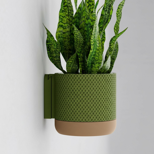 Vaso da parete "Honey" Verde con base beige