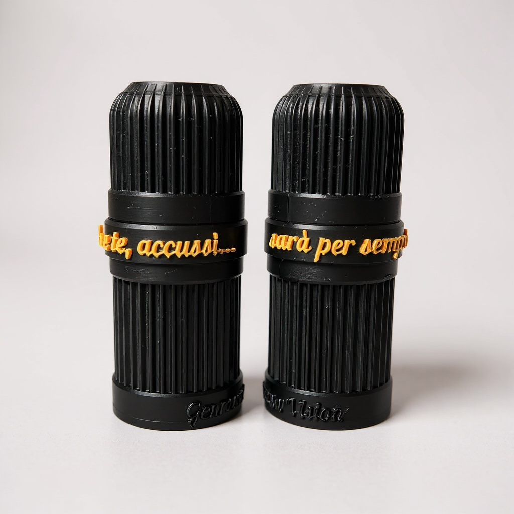 Porta gocce full black & oro - Due pezzi con frase: "Io e te, accussì... sarà per sempre sì! A18/A19