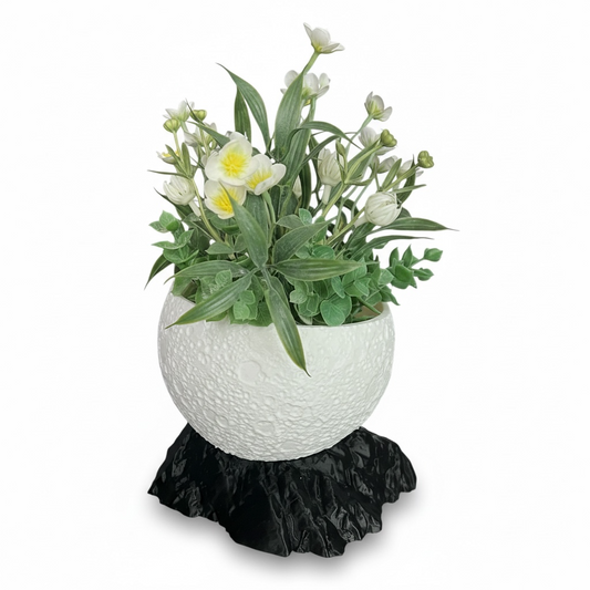 Vaso a Forma di Luna – Riproduzione Fedele della Superficie Lunare