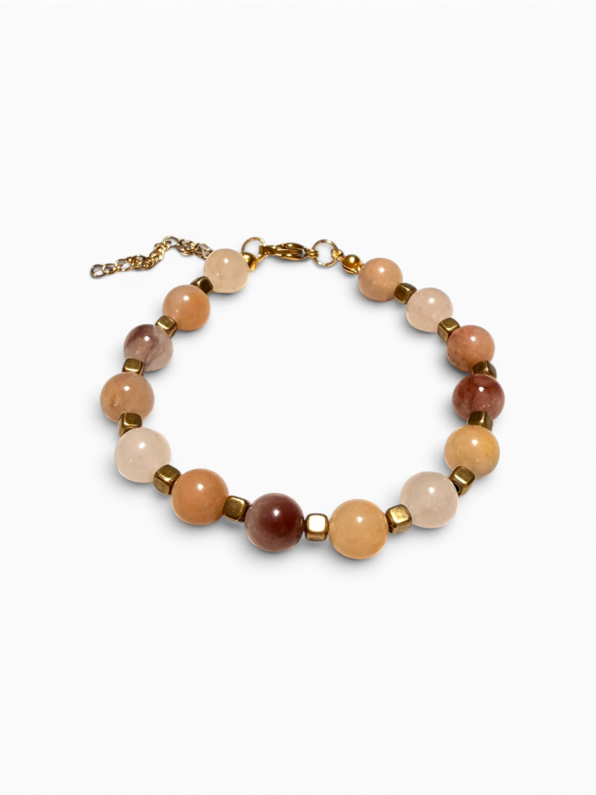 Bracciale in Pietra di Luna Naturale | Moonstone 8mm & Oro