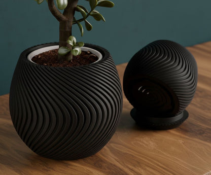 Vaso da tavolo "Sandwave" Nero