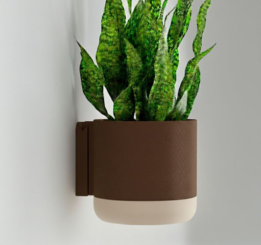 Vaso da parete "Honey" Marrone con base beige