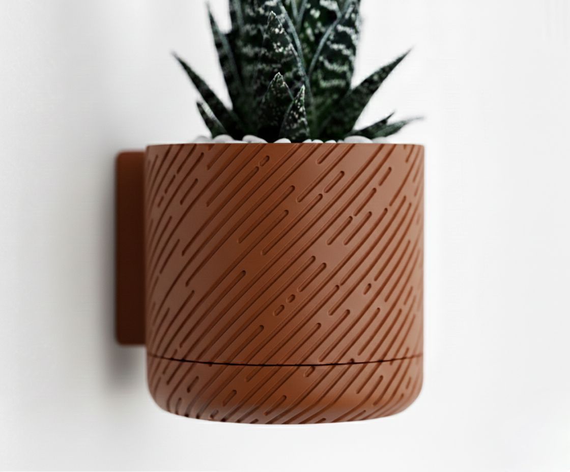 Vaso da parete "Glitch" Marrone