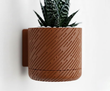 Vaso da parete "Glitch" Marrone