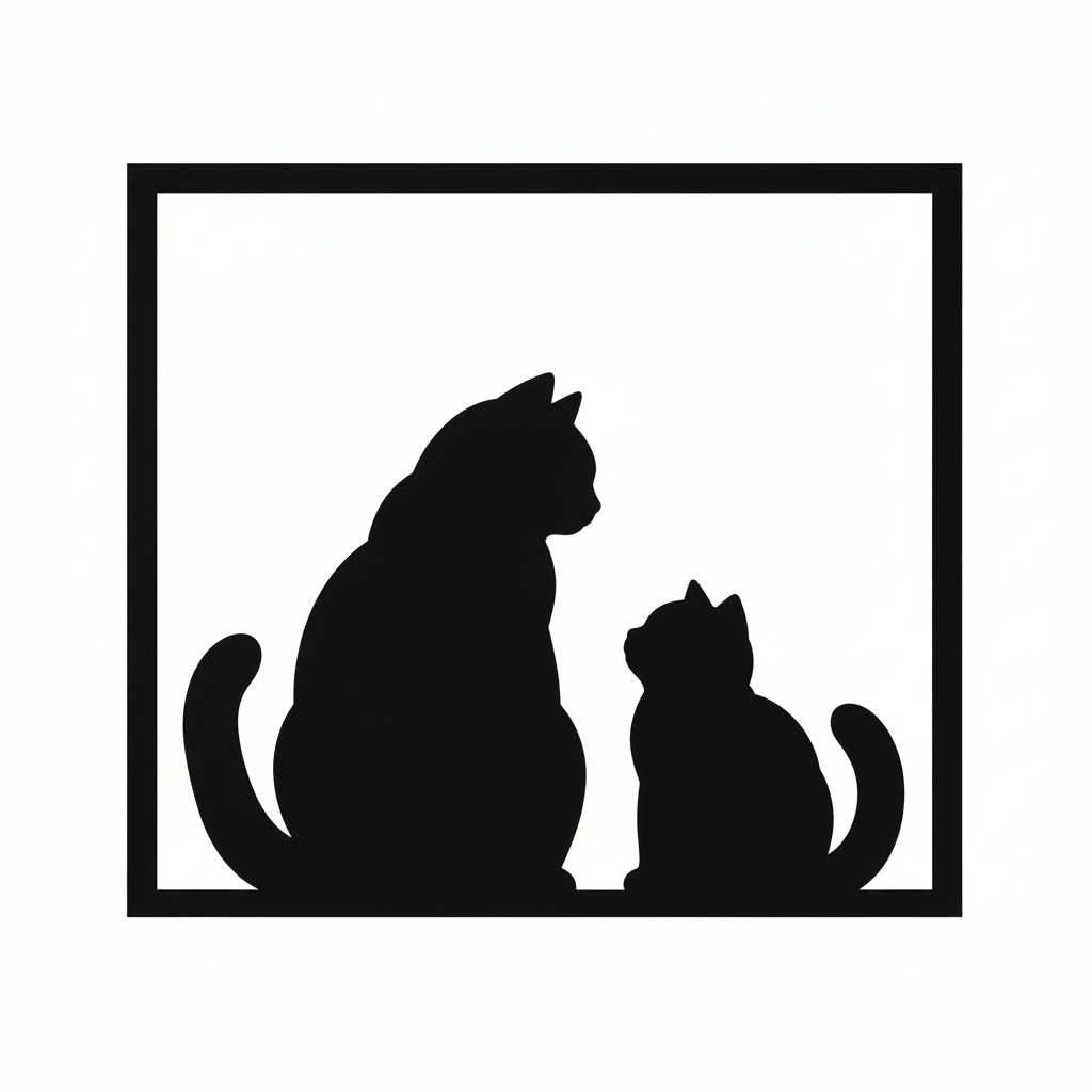 Quadretto nero da parete con due gatti British Shorthair