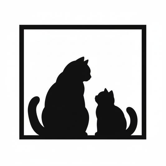 Quadretto nero da parete con due gatti British Shorthair