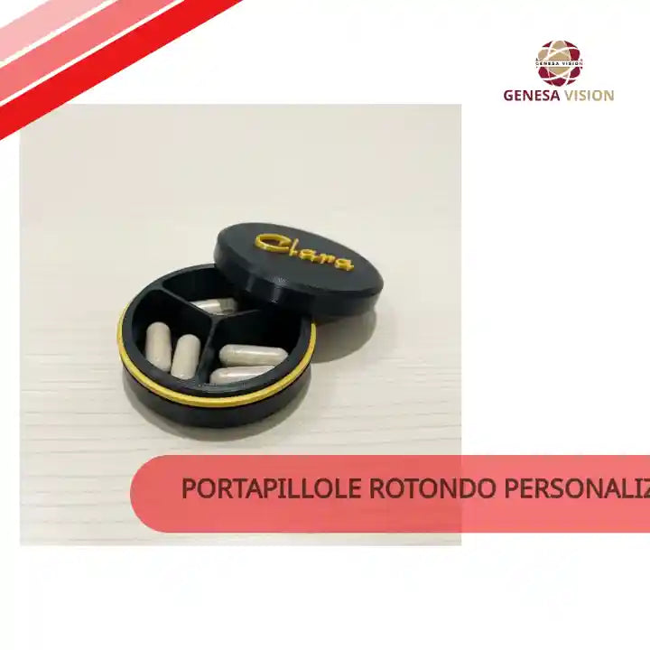 Portapillole Rotondo Personalizzato by@Outfy